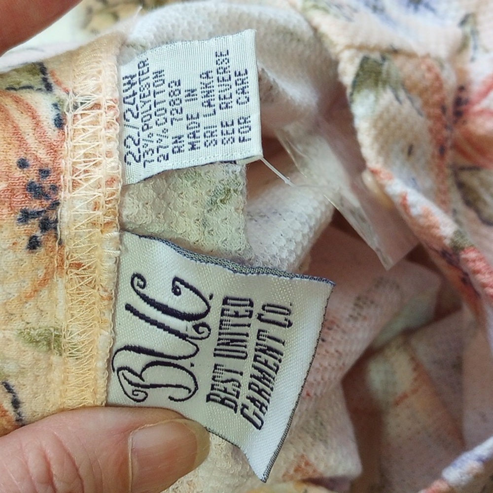 B.U.G. Size 22/24W Peach Maxi Skirt, Polyester & Cotton, Lavender, Green - Picture 5 of 6